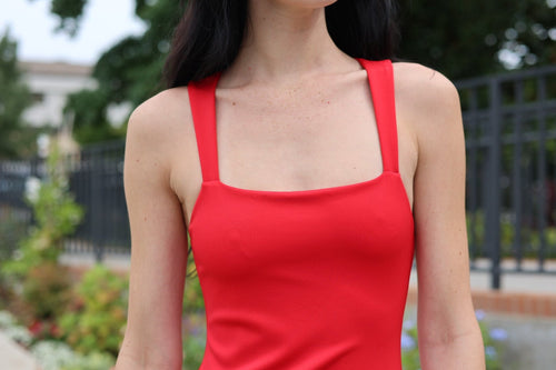 Adley Slvlss Drop Waist Flare Midi Dress