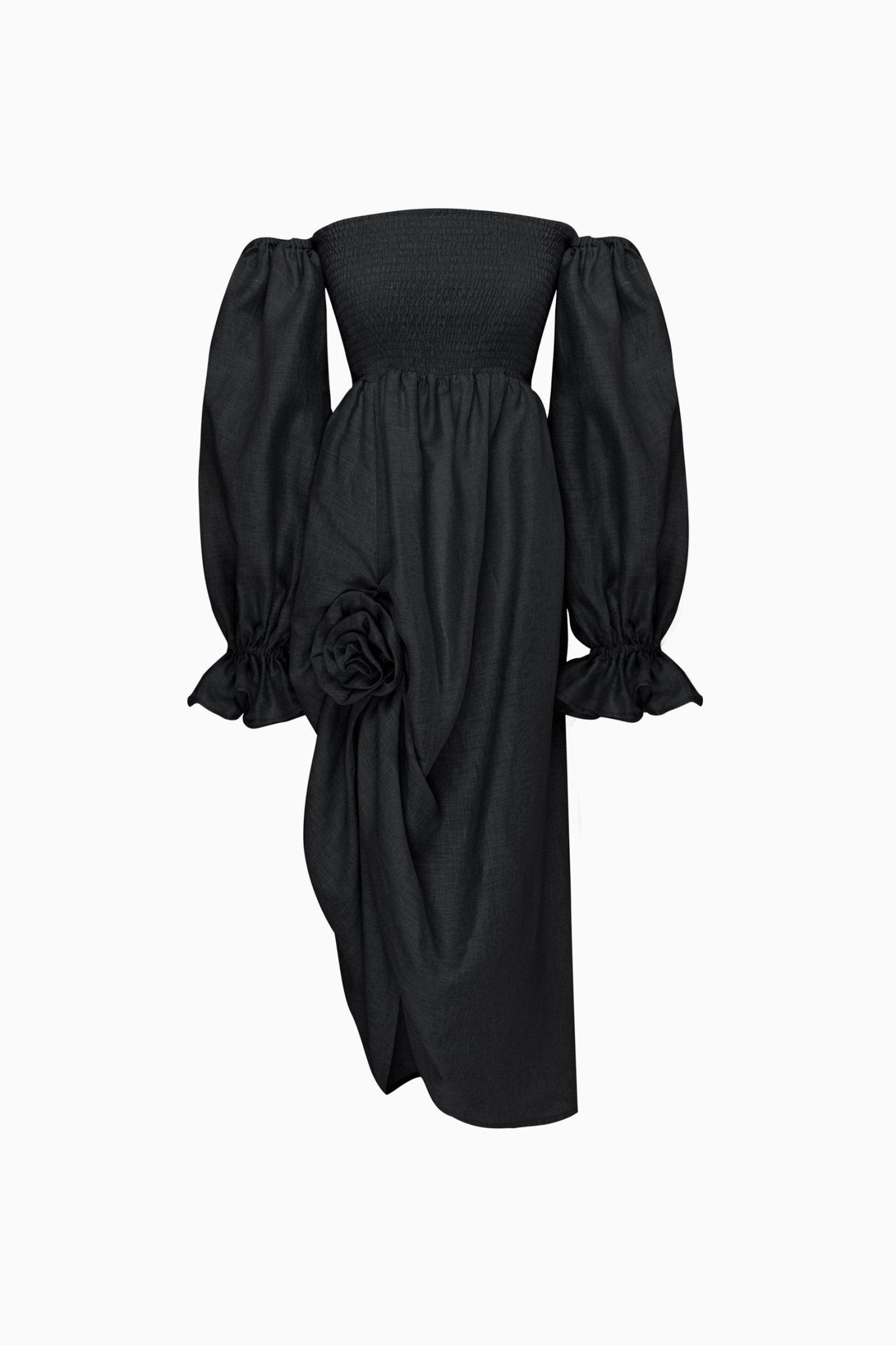 Atlanta Linen Dress with Rose