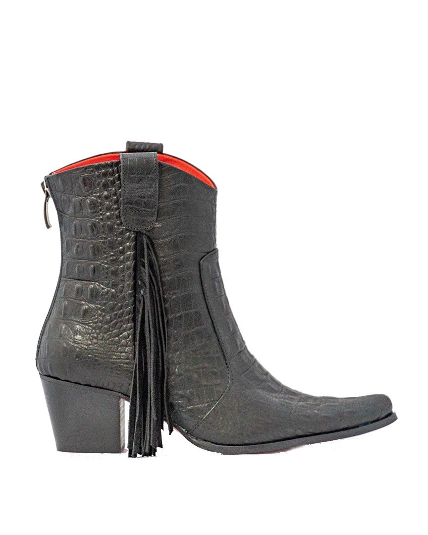Black Manchester Fringe Bootie
