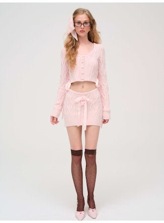 Chenille Cable Knit Cardigan