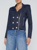 Chia Metallic Knit Biker