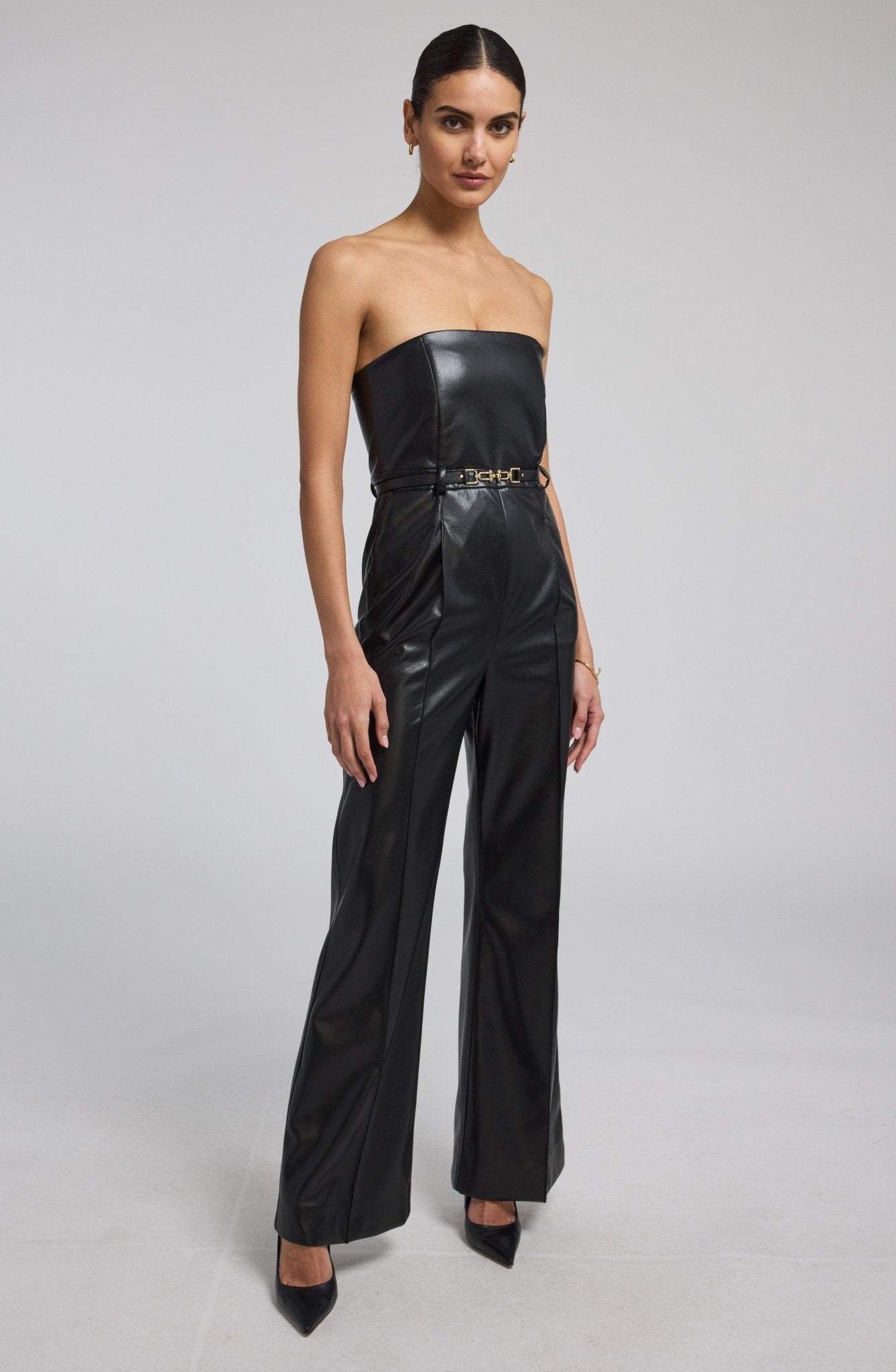 Cristelle Vegan Leather Jumpsuit
