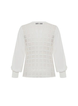 Dione Lace Pleated Long Sleeve Top