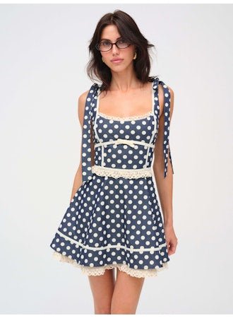 Dolly Denim Dot Mini Dress