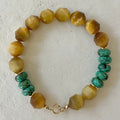 Eleuh Golden Tiger Eye African Turquoise Bracelet