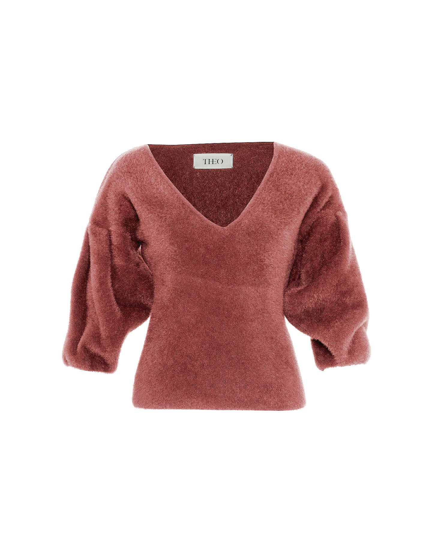 Ersa Bouffant Sleeve V-Neck Pullover