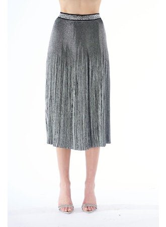 Foil Pleated Skirt