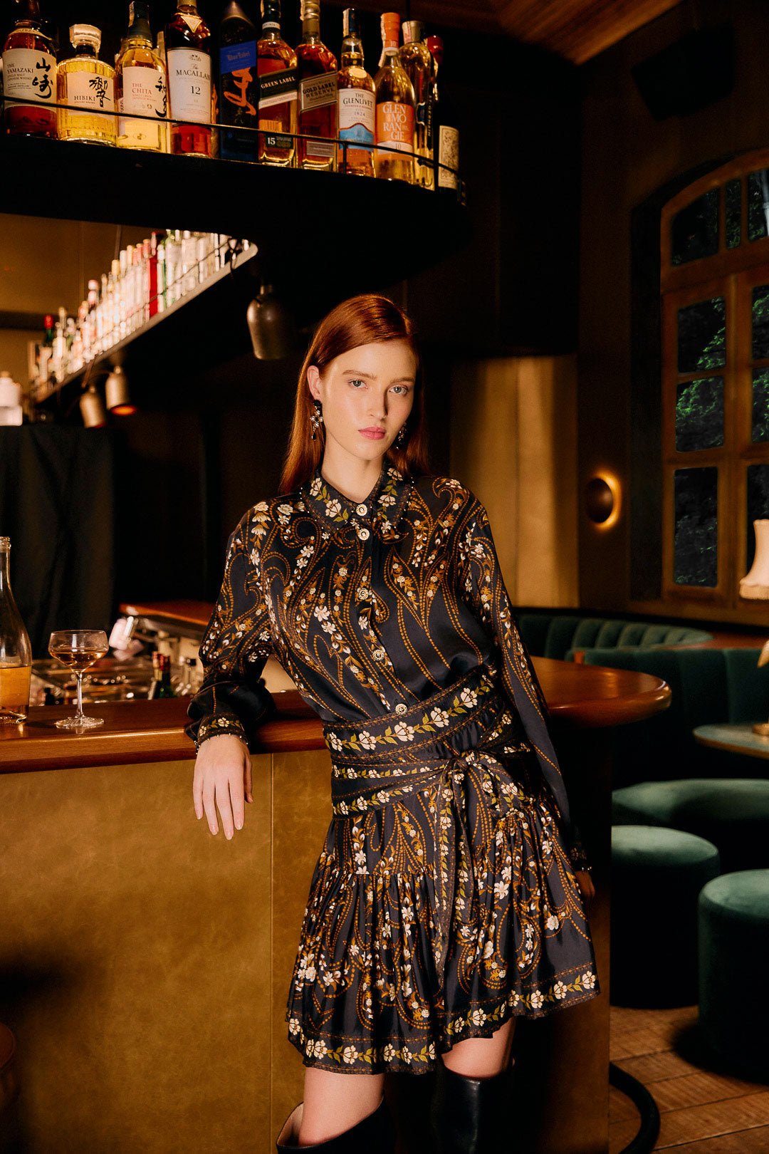 Garden Silhouette Black Mini Skirt