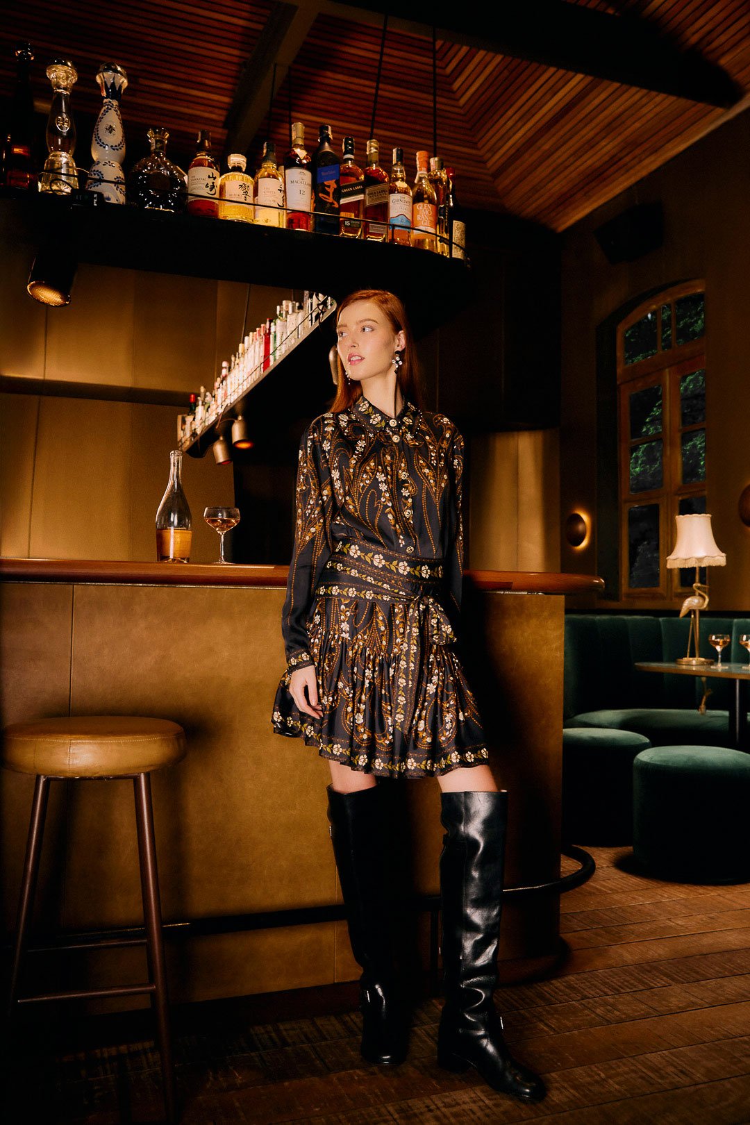 Garden Silhouette Black Mini Skirt