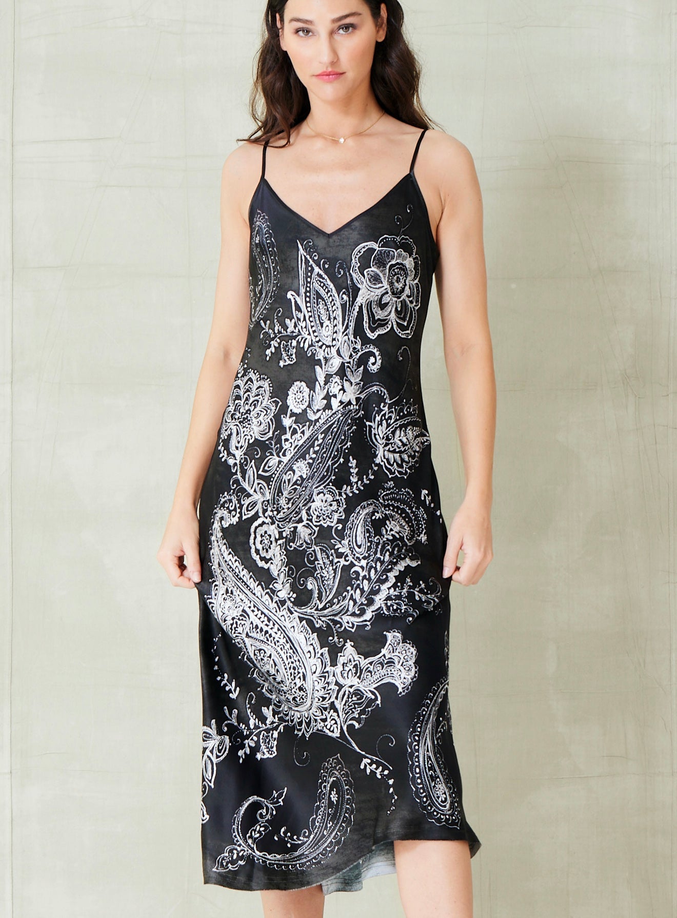 Go Silk- Go Slip Dress Printed