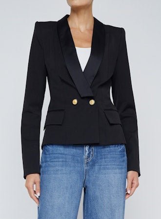 Imogene Satin Lapel Blazer