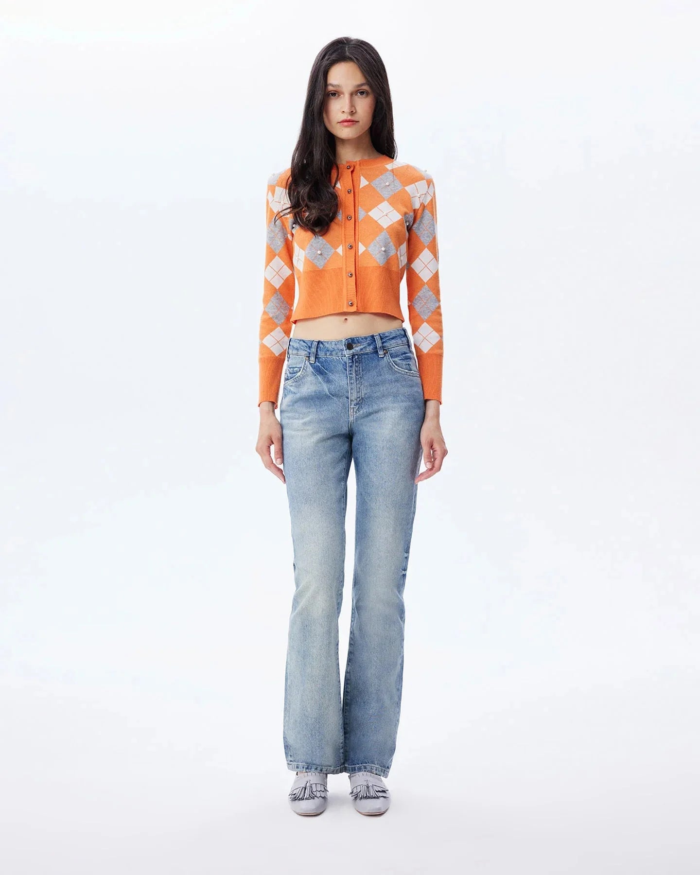 Nomia Plaid Pearly Cardigan