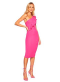 One Shoulder Ruffle Dress 30"