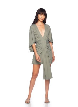 Pleated Dolman Wrap Dress 18"
