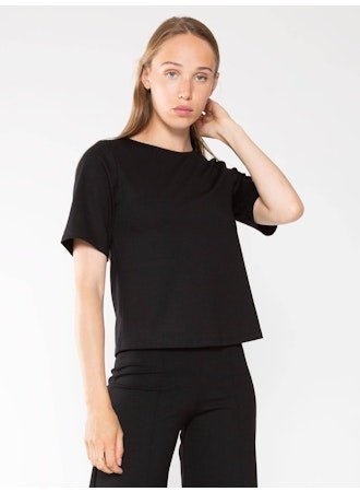 Ponte Knit Short Sleeve Top Extended