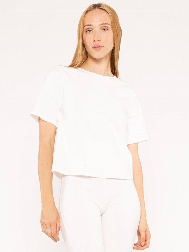 Ponte Knit Short Sleeve Top Extended