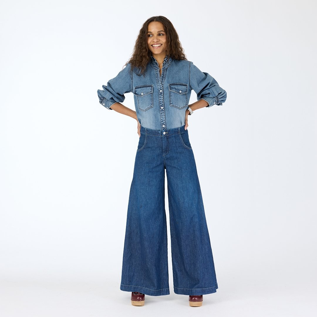 Puff Sleeve Denim Shirt