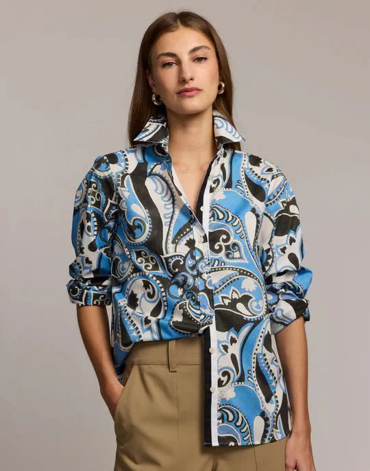 Reese Long Sleeve Dancing Paisley Shirt