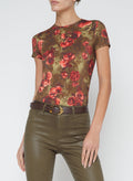 Ressi Short-Sleeve Floral Cheetah Tee