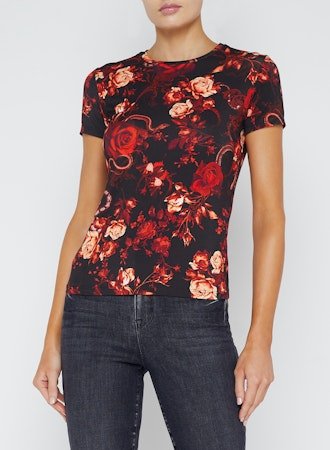 Ressi Short-Sleeve Floral Cheetah Tee