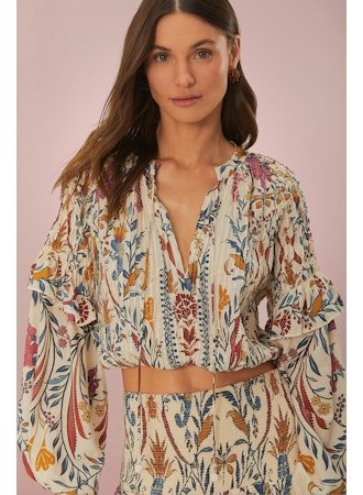 Romantic Lightness Cream Long Sleeve Blouse