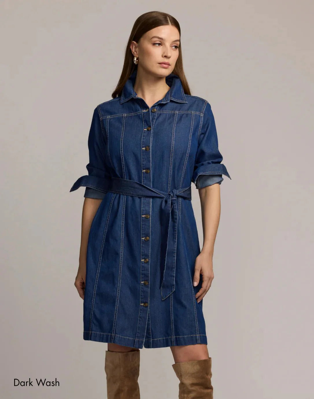 Sabrina Long Sleeve Denim Dress