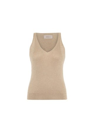 Shakti Shimmer Ribbed V-Tank