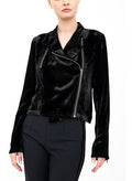 Silk Velvet Moto Jacket - Avery