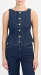 Denim Pintuck Camen Vest